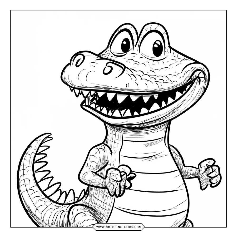 Alligator coloring book preview page 3