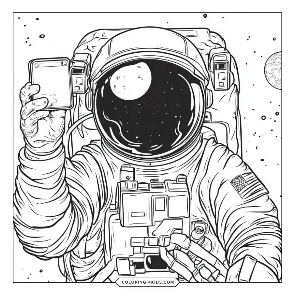Astronaut coloring book preview page 3