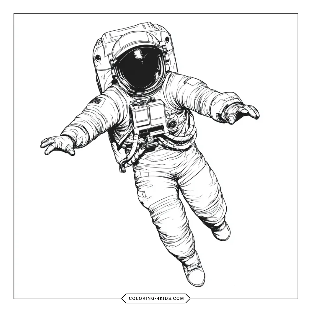 Astronaut coloring book preview page 4