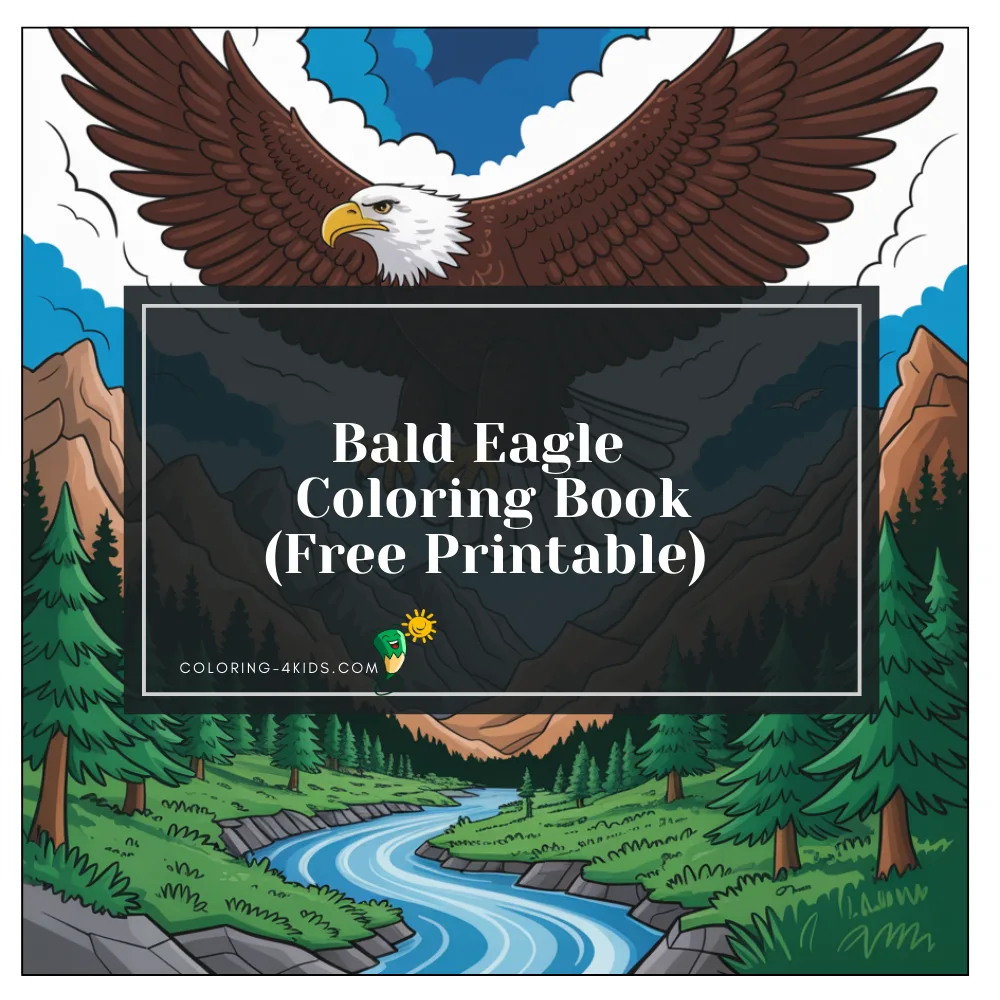 Bald Eagle coloring book cover — free printable PDF