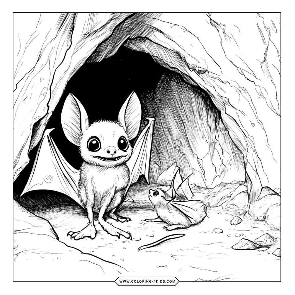 Bat coloring book preview page 1