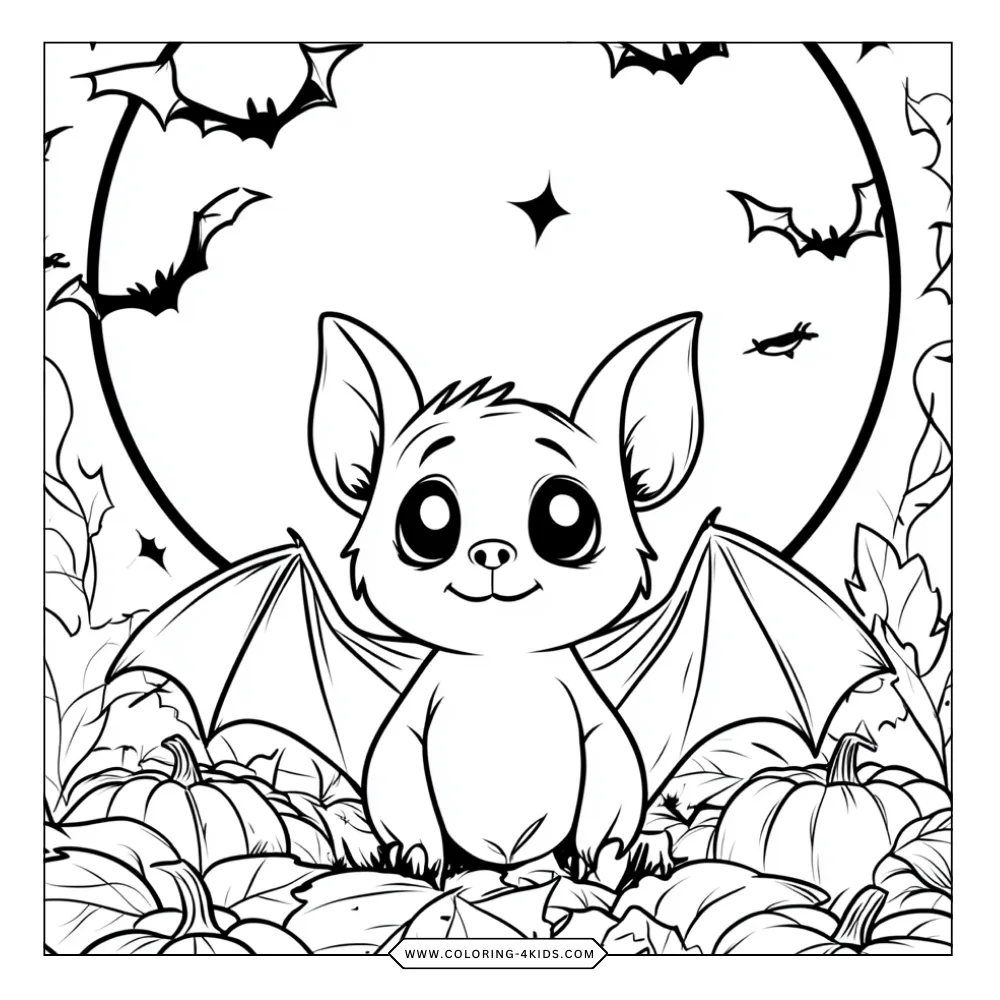 Bat coloring book preview page 2
