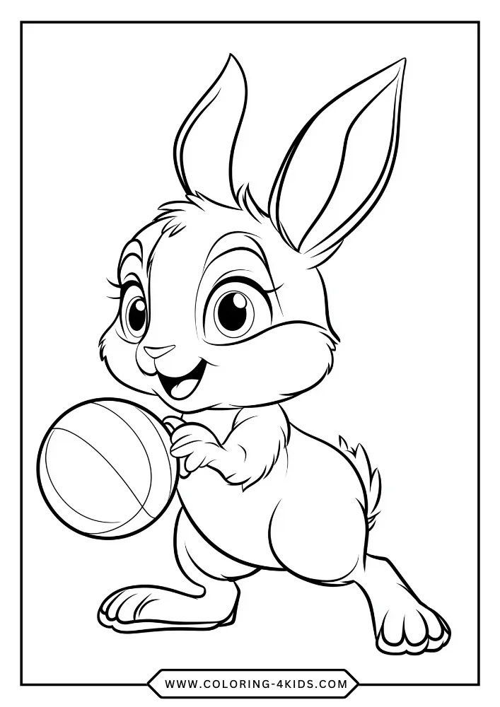 Bunny coloring book preview page 4