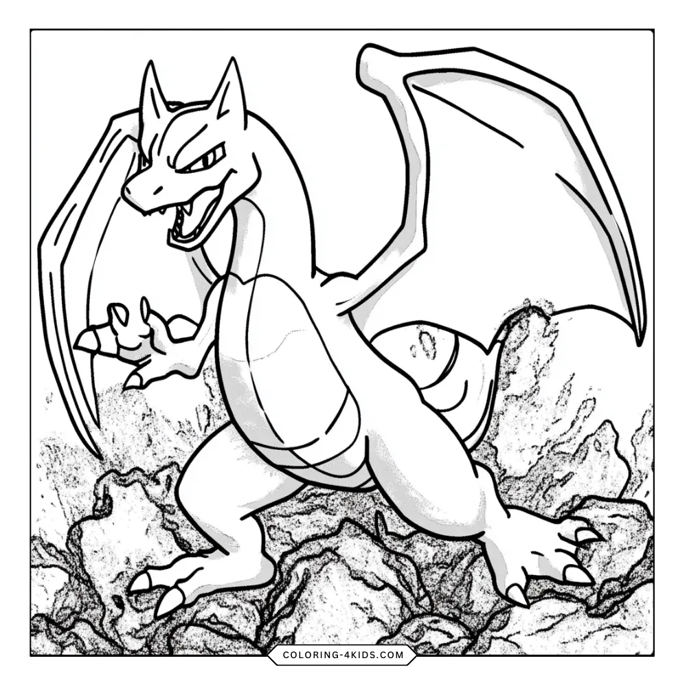 Charizard coloring book preview page 4