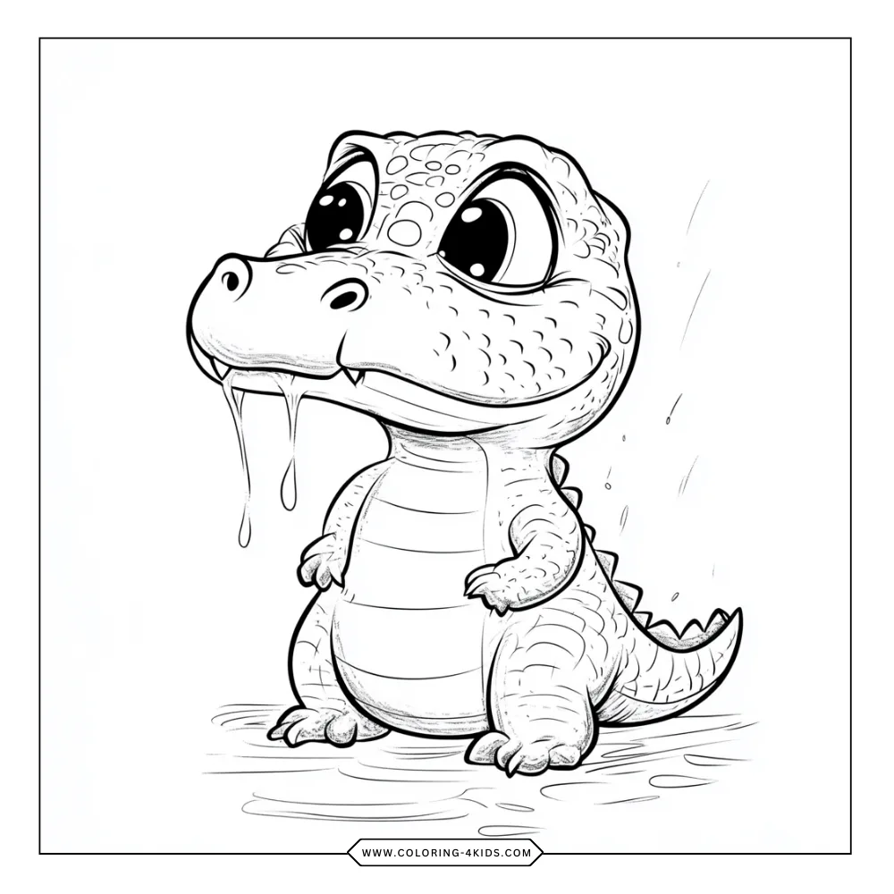 Crocodile coloring book preview page 2