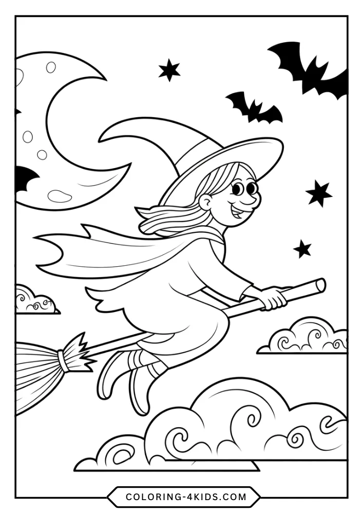 Cute Spooky Halloween coloring book preview page 1