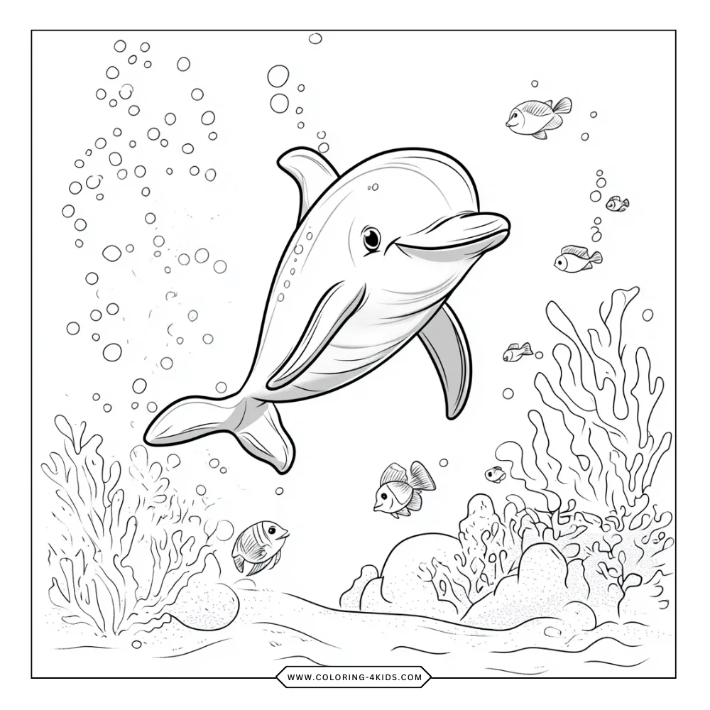 Dolphin coloring book preview page 4