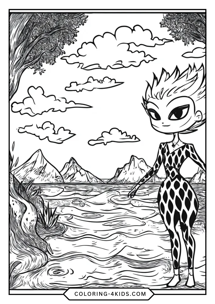 Elemental coloring book preview page 3