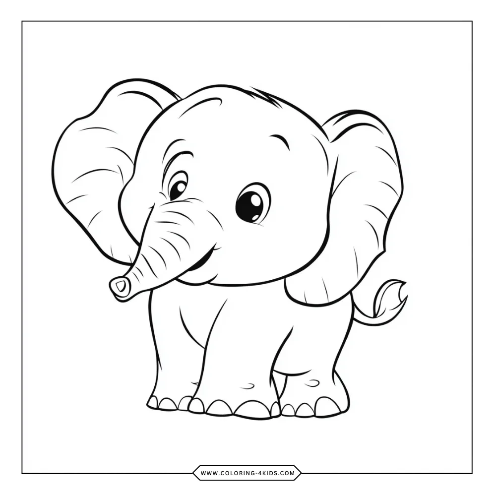 Elephants coloring book preview page 3