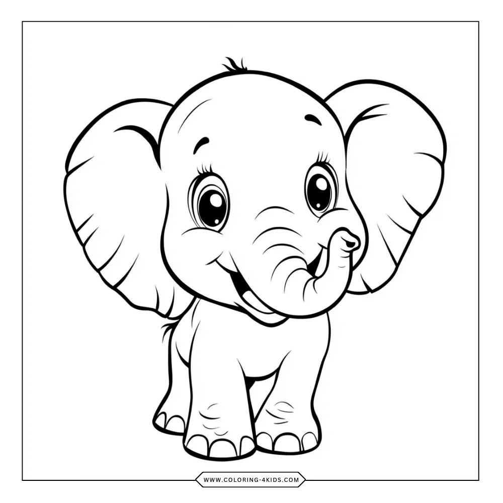 Elephants coloring book preview page 4