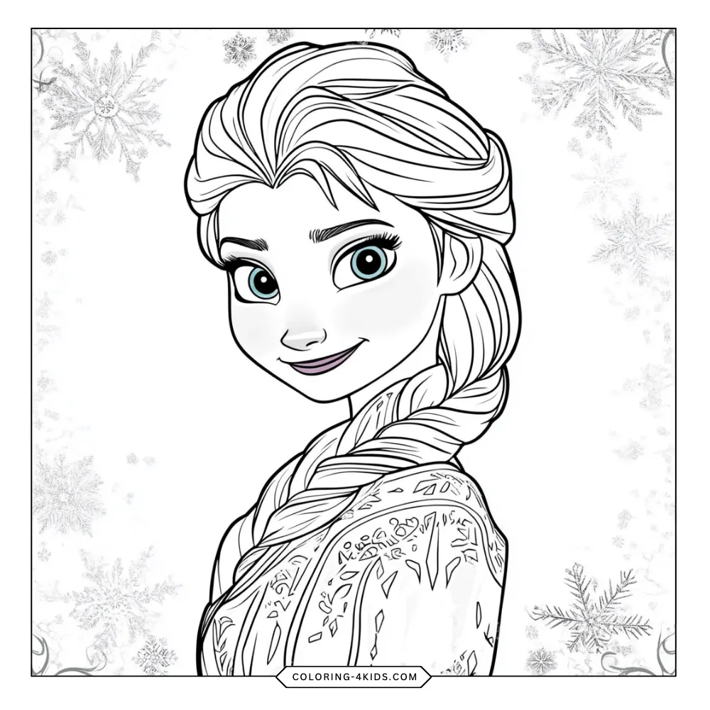 Elsa (Frozen) coloring book preview page 2