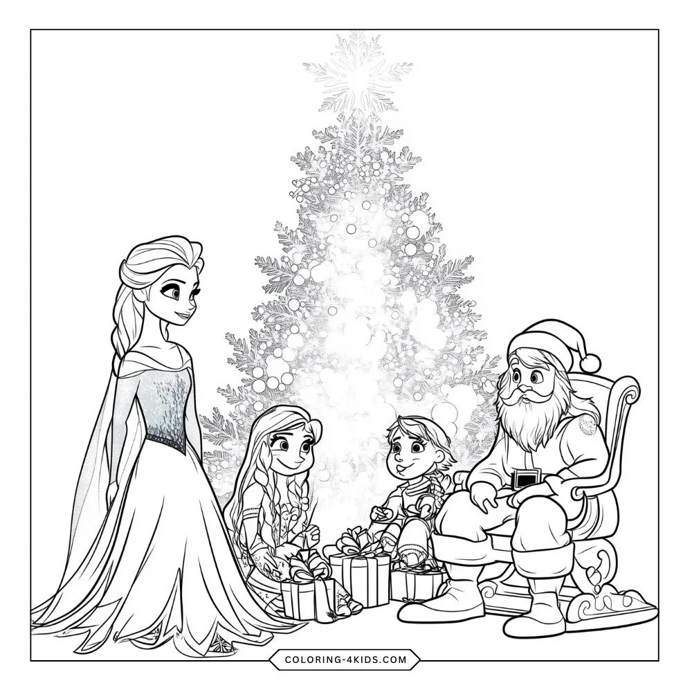 Elsa (Frozen) coloring book preview page 4