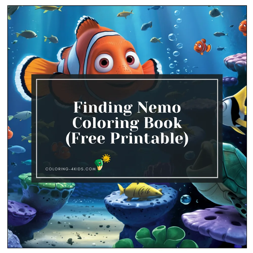 Finding Nemo coloring book cover — free printable PDF
