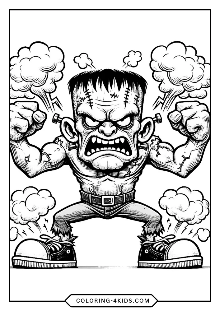 Frankenstein coloring book preview page 1