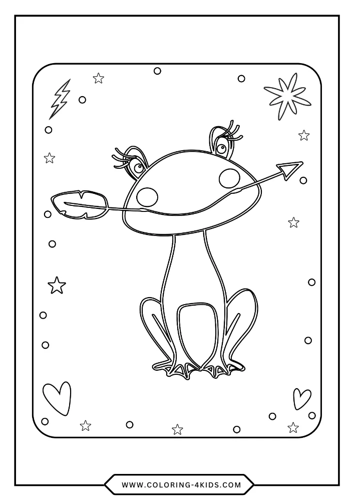 Frogs coloring book preview page 1