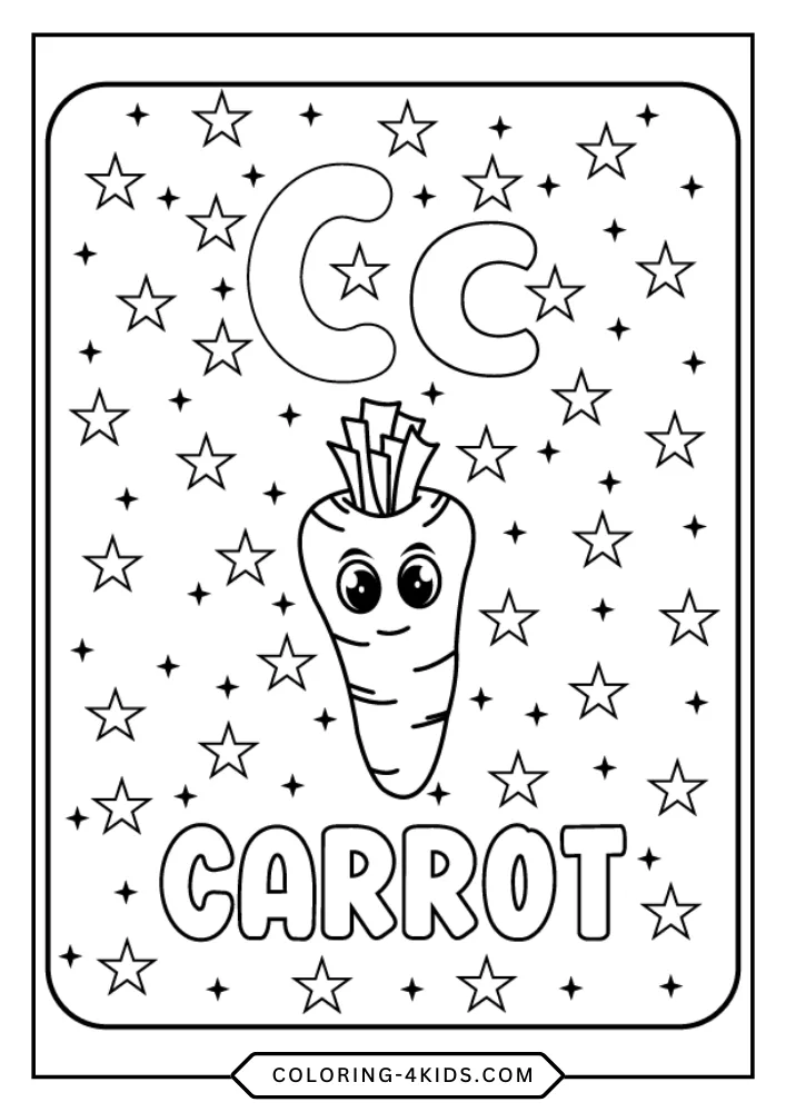Fruit Alphabet ABC coloring book preview page 3