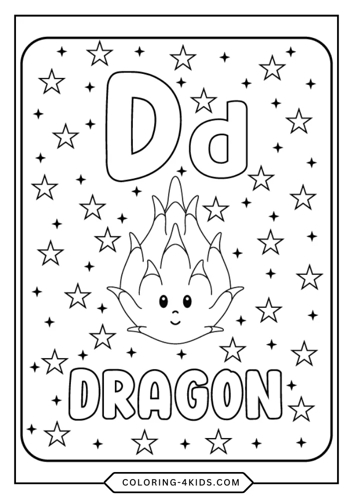 Fruit Alphabet ABC coloring book preview page 4