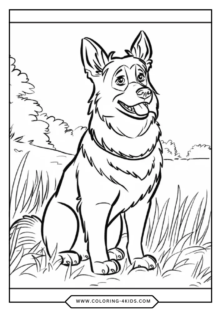 German Shepherd coloring book preview page 4