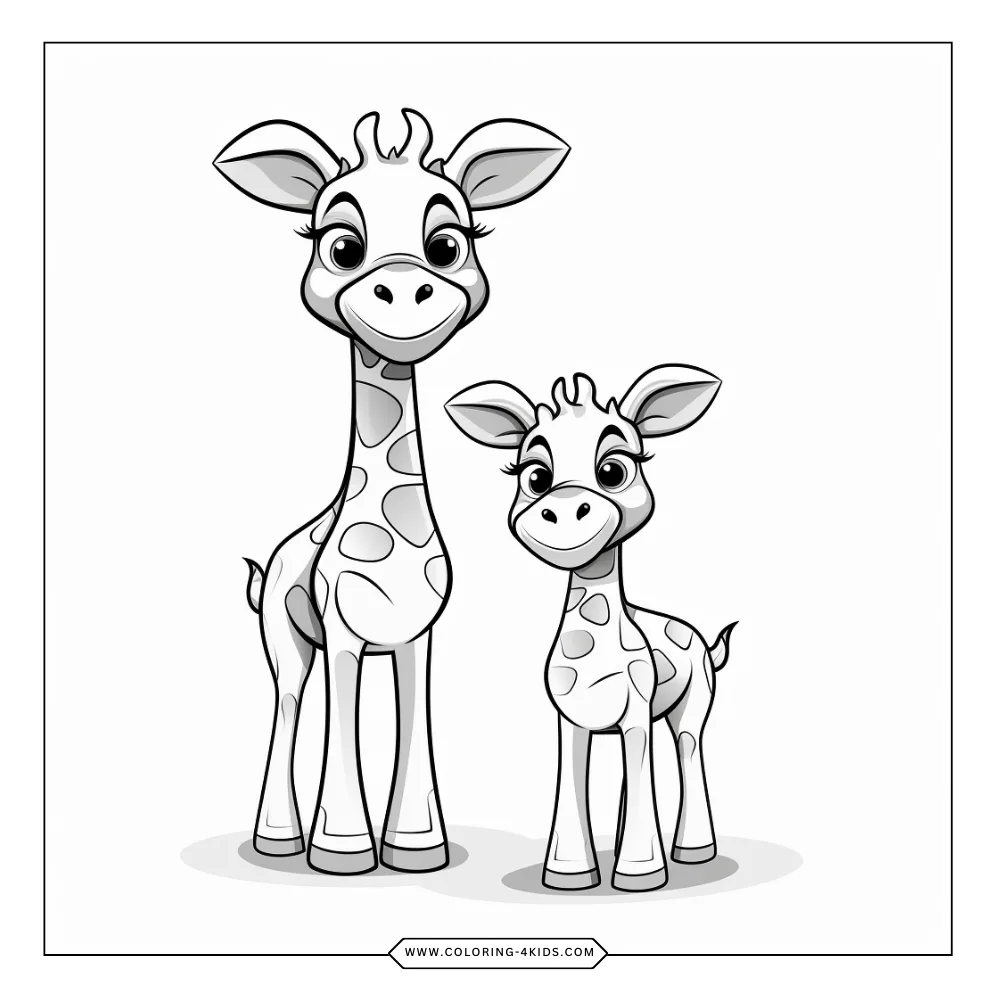 Giraffe coloring book preview page 1