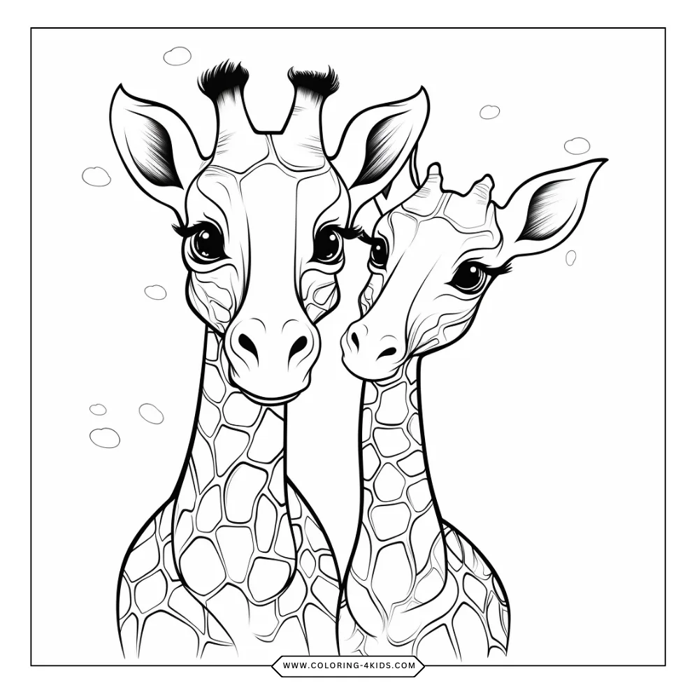Giraffe coloring book preview page 2