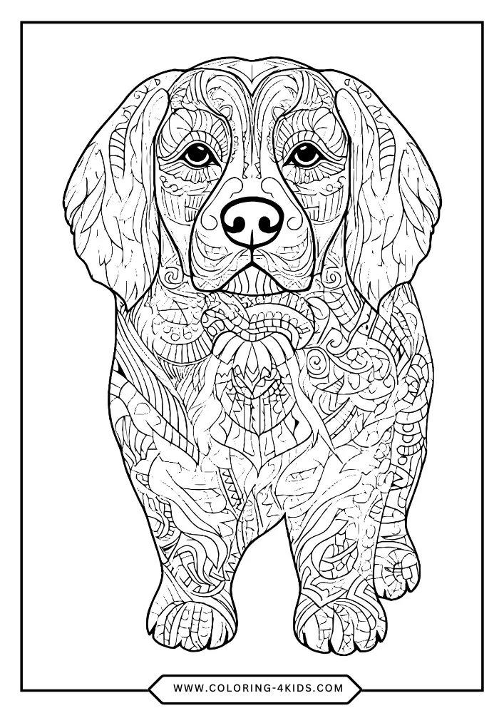 Golden Retriever coloring book preview page 2