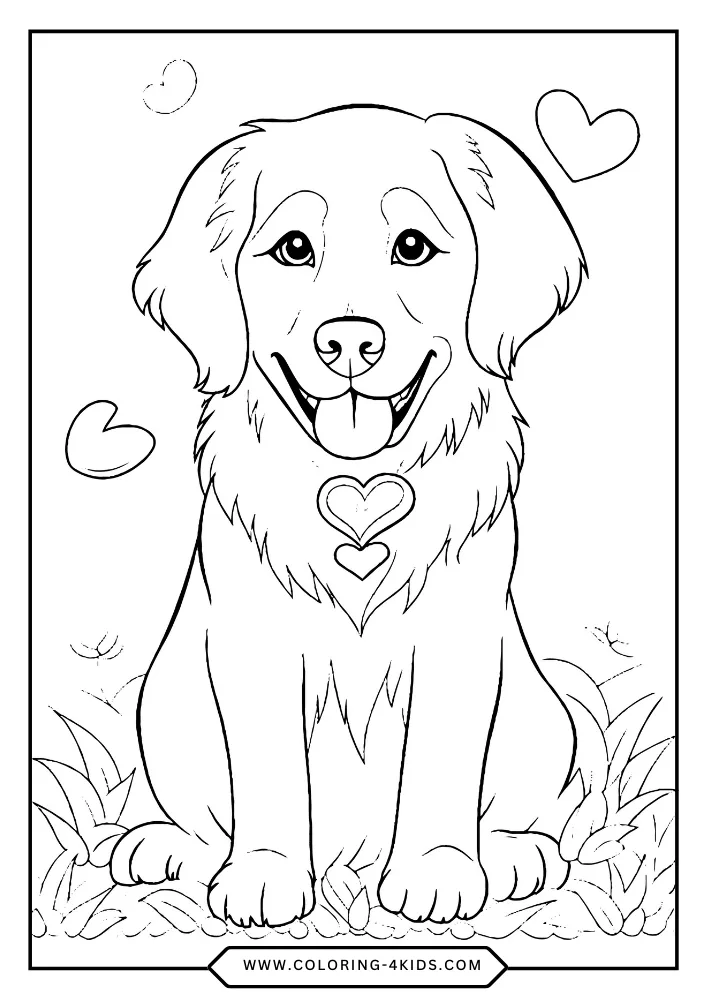 Golden Retriever coloring book preview page 3
