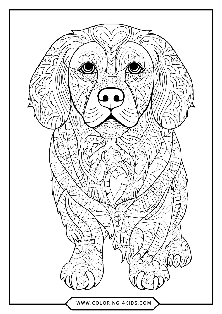 Golden Retriever coloring book preview page 4