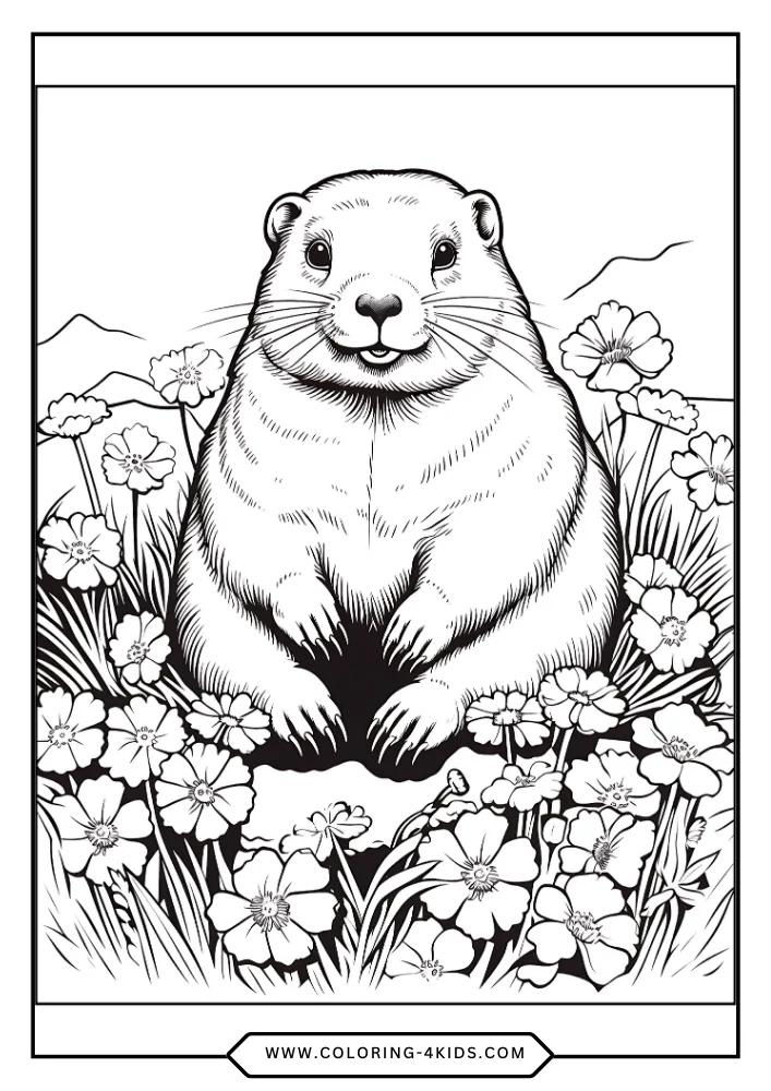 Groundhog coloring book preview page 1
