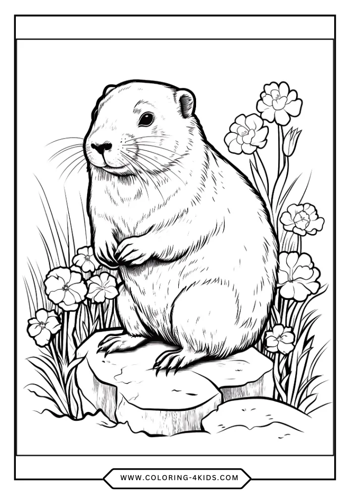 Groundhog coloring book preview page 2