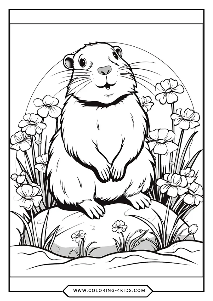 Groundhog coloring book preview page 3