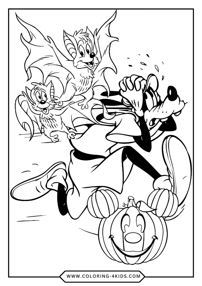 Halloween Mickey Mouse coloring book preview page 1