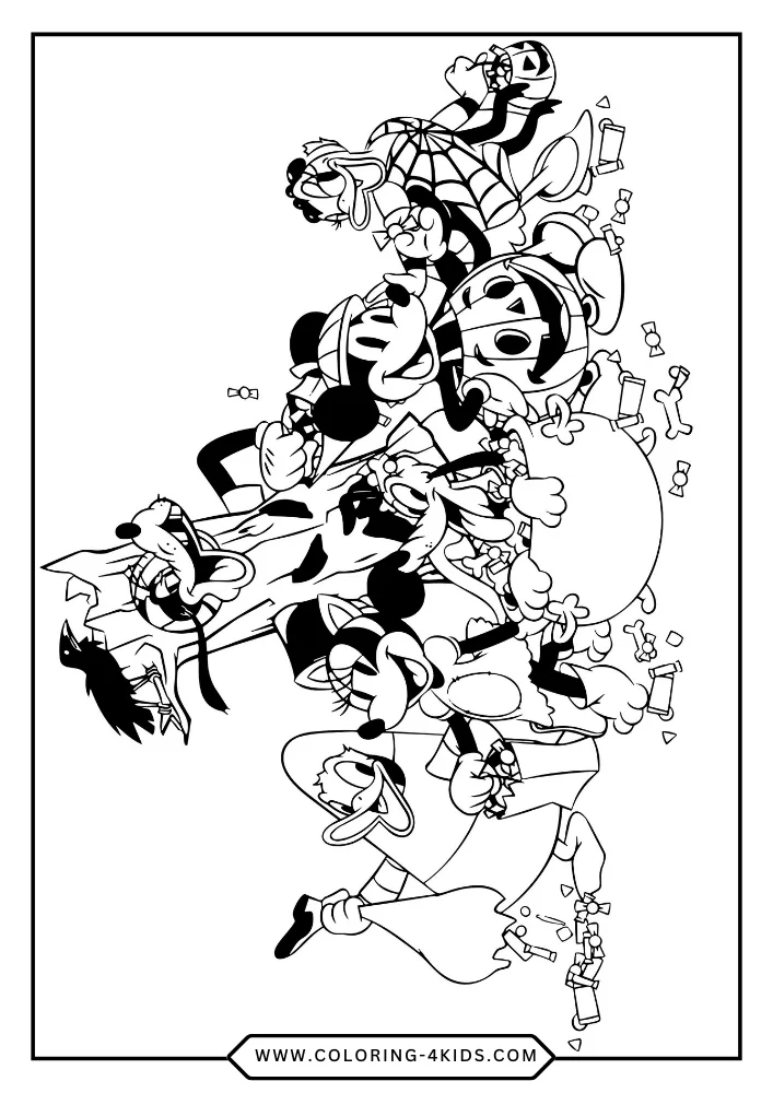 Halloween Mickey Mouse coloring book preview page 2