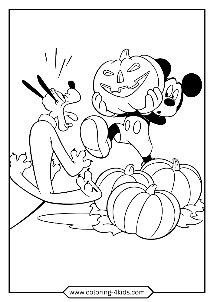 Halloween Mickey Mouse coloring book preview page 3