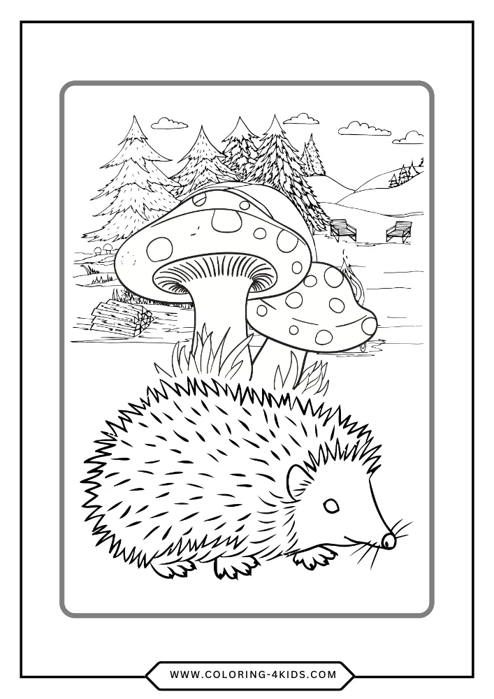 Hedgehog coloring book preview page 2