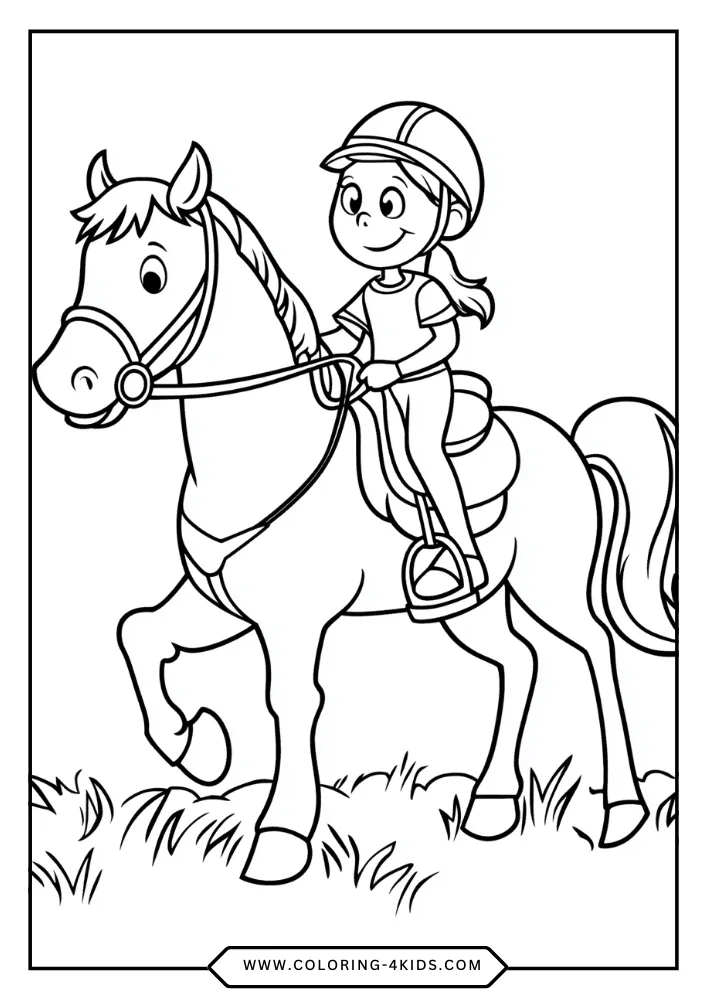 Horse coloring book preview page 3