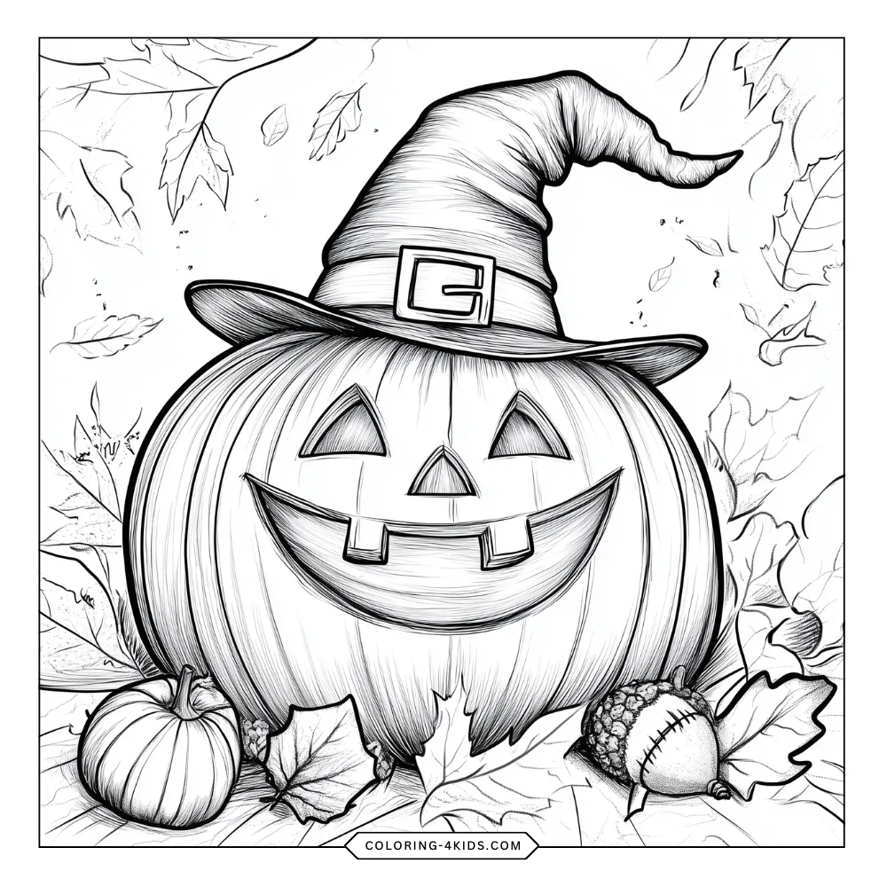 Jack-o'-Lantern coloring book preview page 4