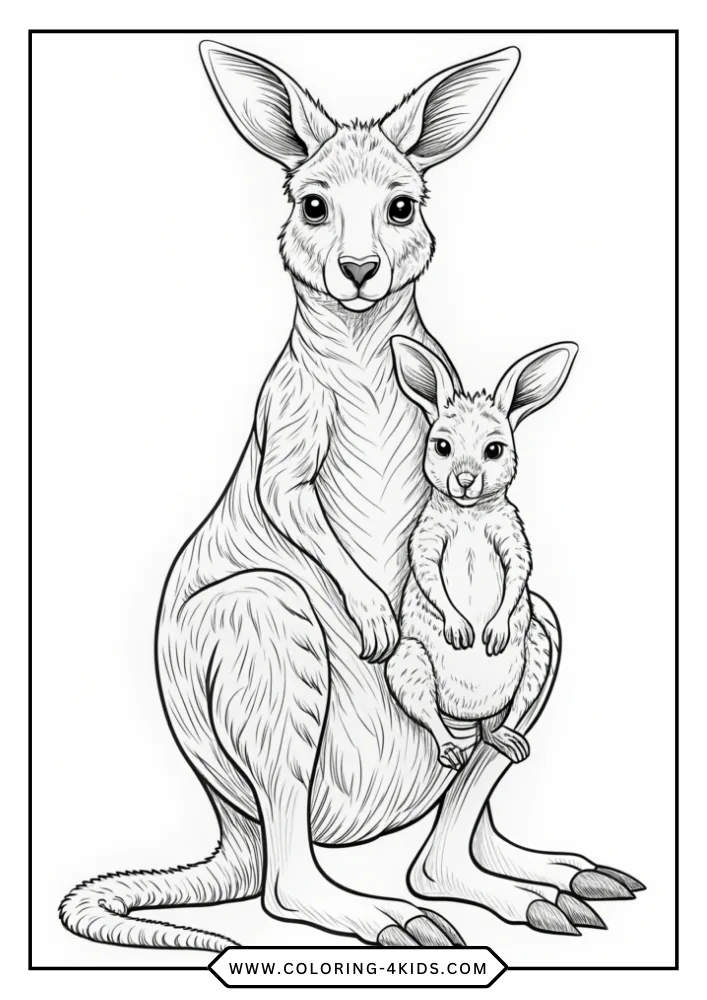 Kangaroo coloring book preview page 4