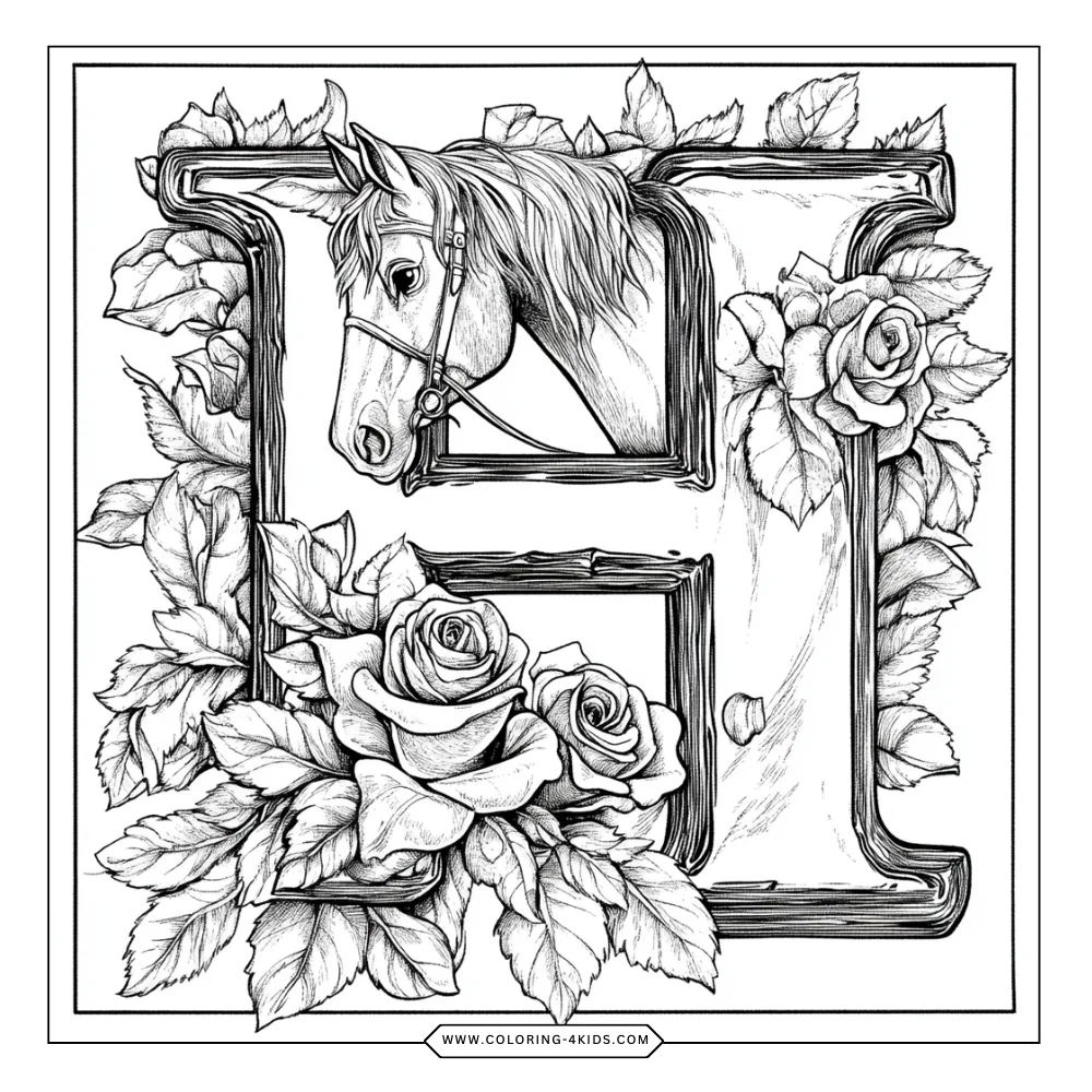 Letter H coloring book preview page 4