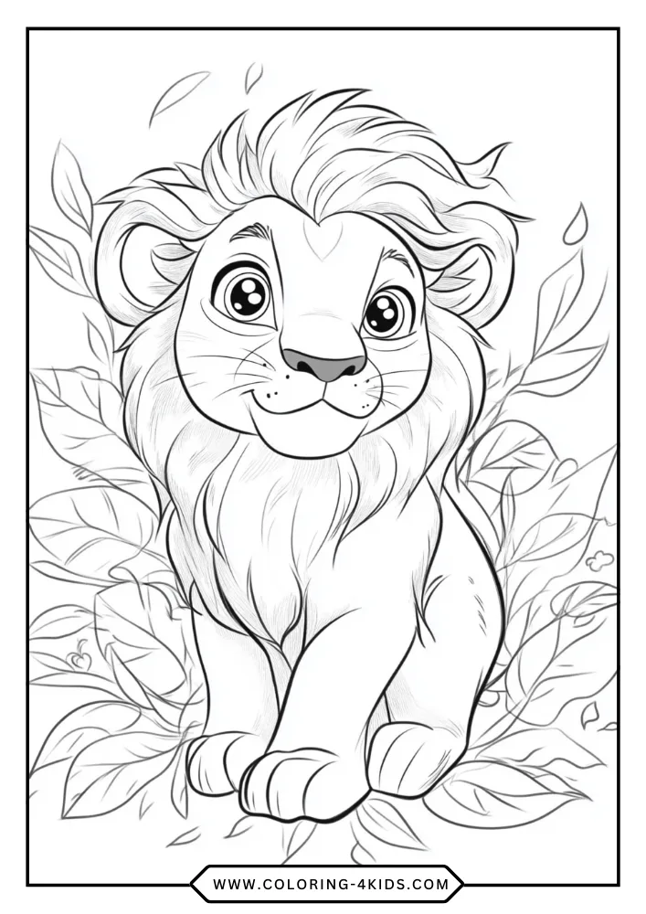 Lion coloring book preview page 3
