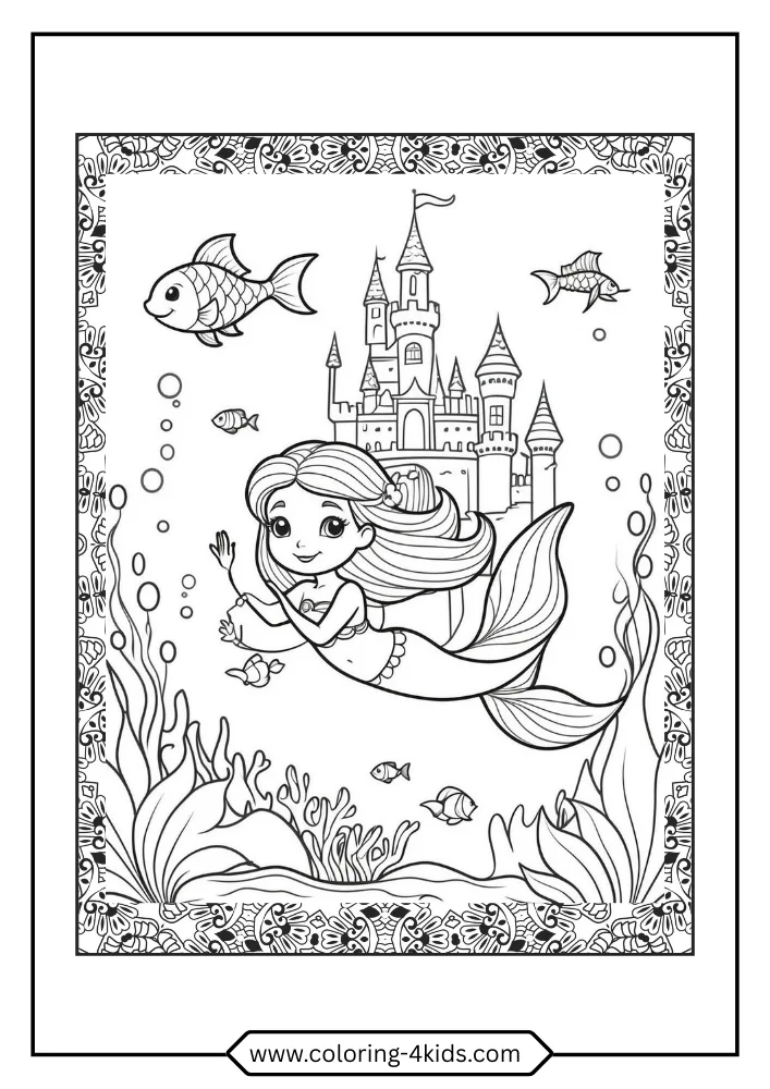 The Little Mermaid coloring book preview page 2