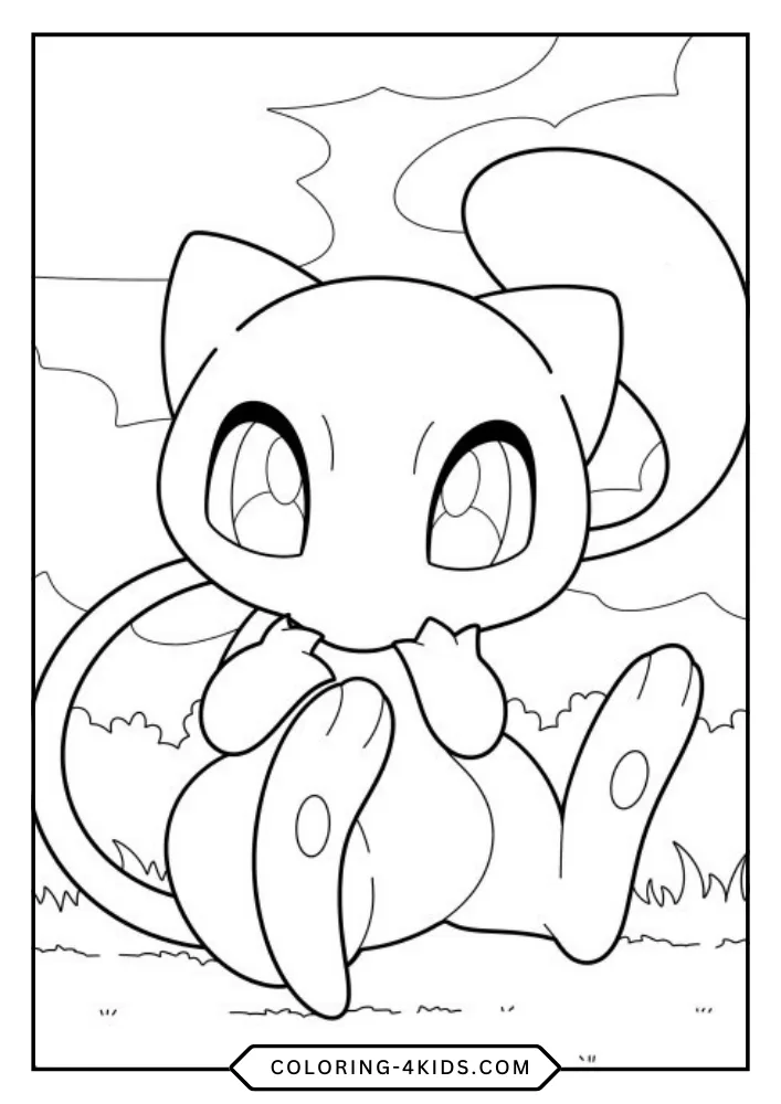 Mewtwo coloring book preview page 1