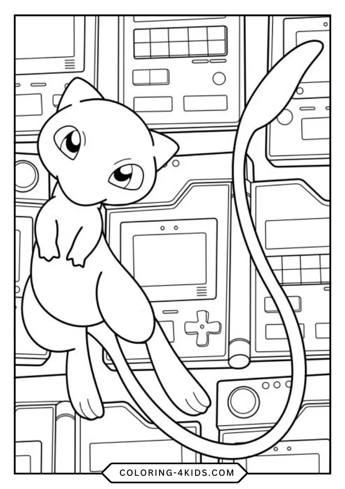 Mewtwo coloring book preview page 3