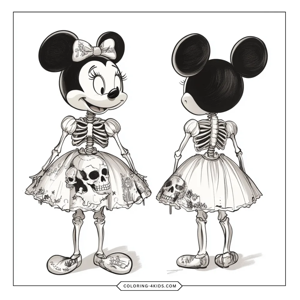 Mickey & Minnie coloring book preview page 2