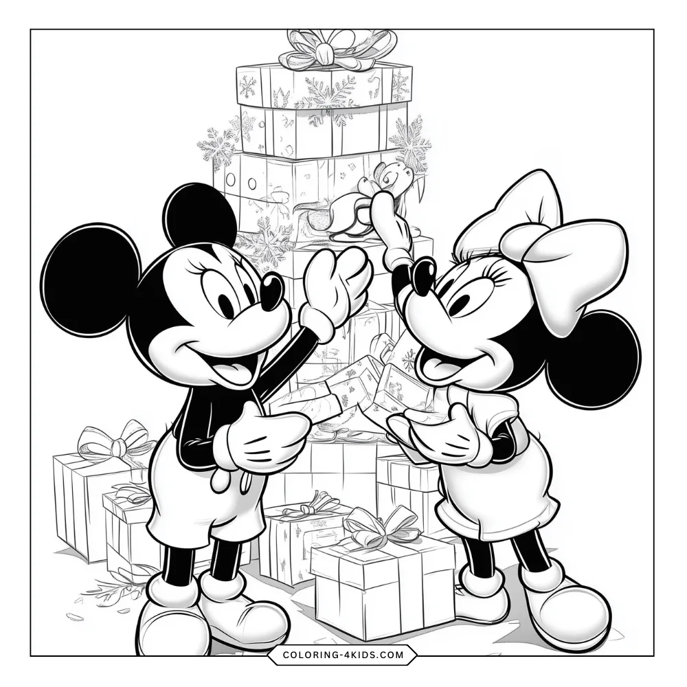 Mickey & Minnie coloring book preview page 4