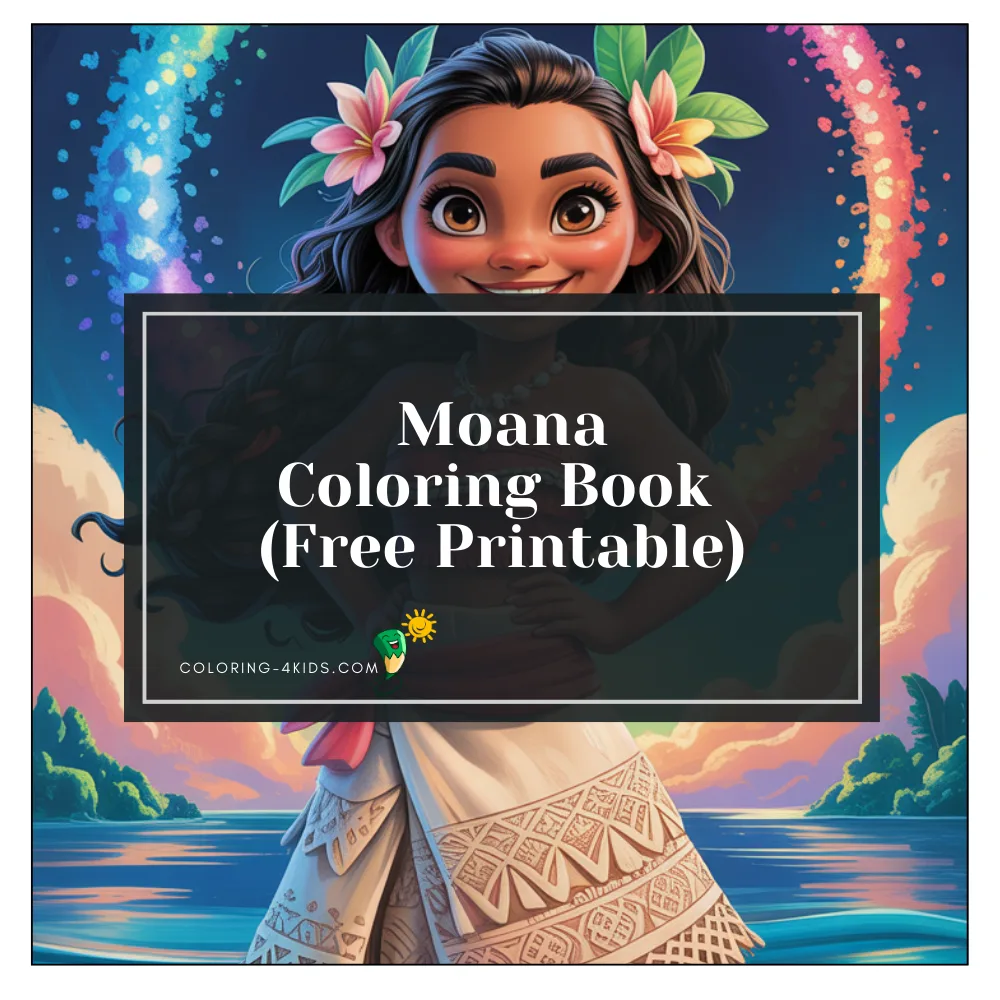 Moana coloring book cover — free printable PDF