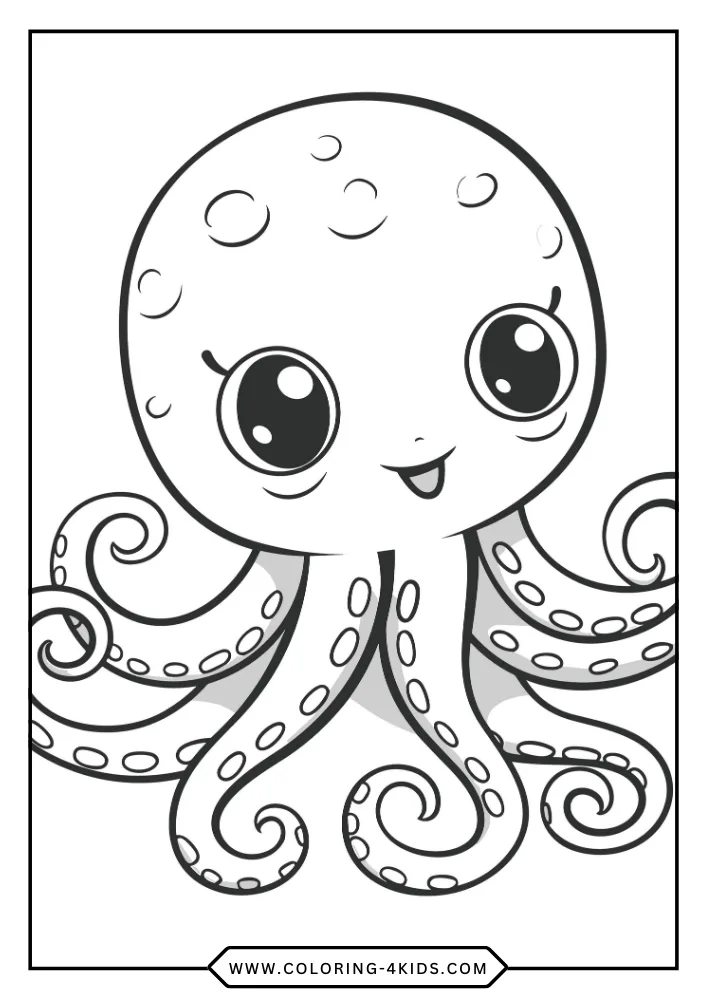 Octopus coloring book preview page 1