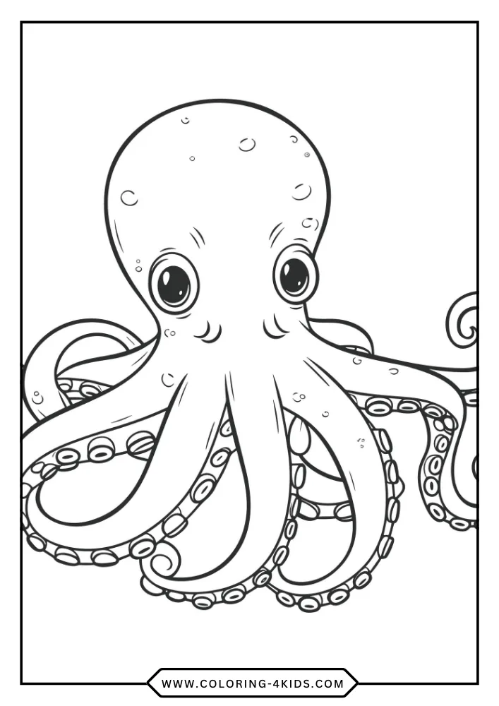 Octopus coloring book preview page 2