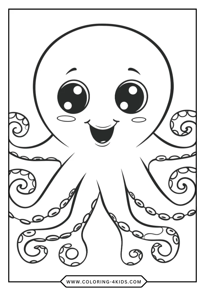 Octopus coloring book preview page 3