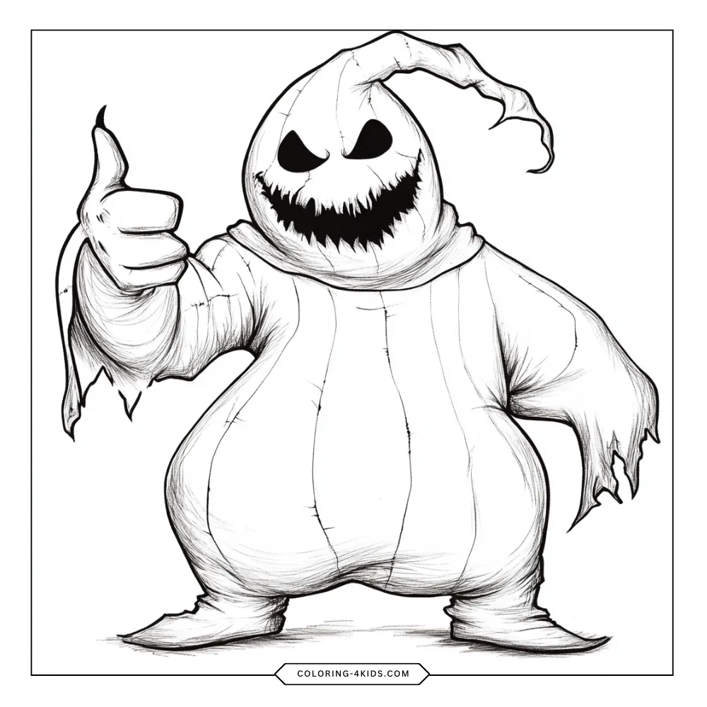 Oogie Boogie coloring book preview page 1