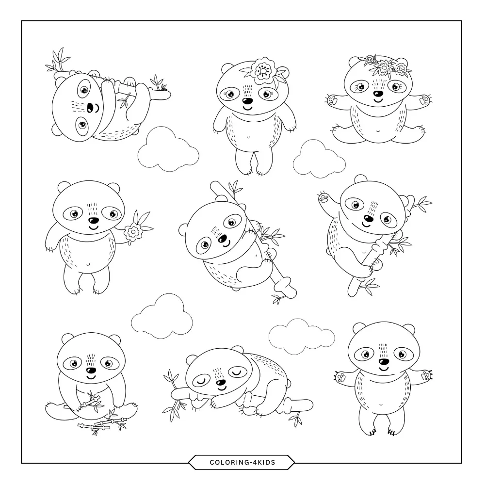 Panda Bear coloring book preview page 1